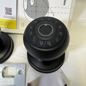 Smart Fingerprint Door Lock Keypad Knob w/ App Control – Black